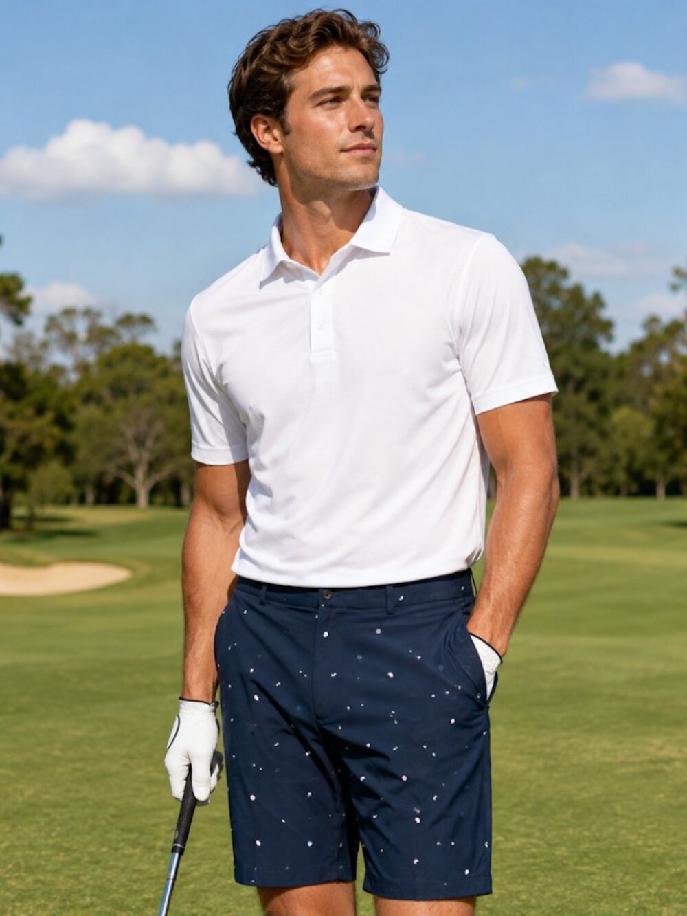 Walter Hagen Perfect 11 Golf Shorts Men's Size 40 Blue 10" Inseam Flat Art Deco